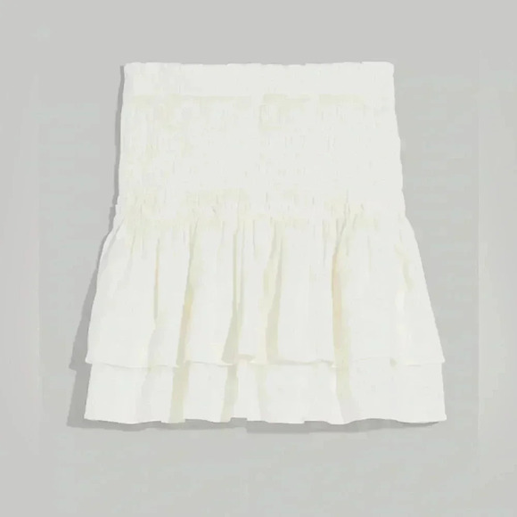 Madewell Smocked Pull On Tiered Mini Skirt - NWT - Picture 2 of 5